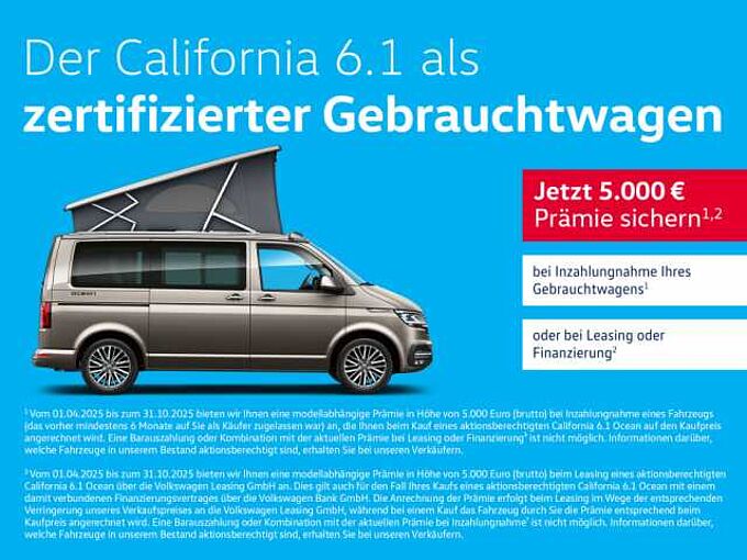 Volkswagen T6.1 California TDI Ocean 4M DSG LED KAM SHZ