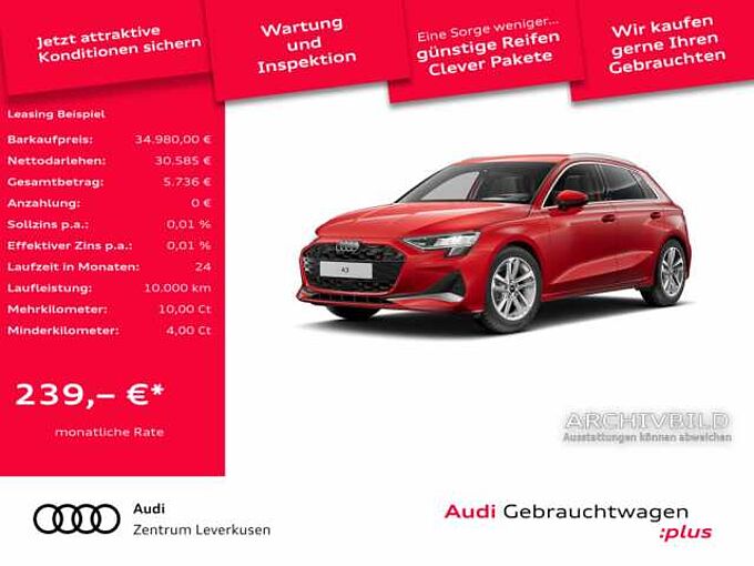 Audi A3 Sportback SONOS LED B&O HUD AHK SHZ PDC