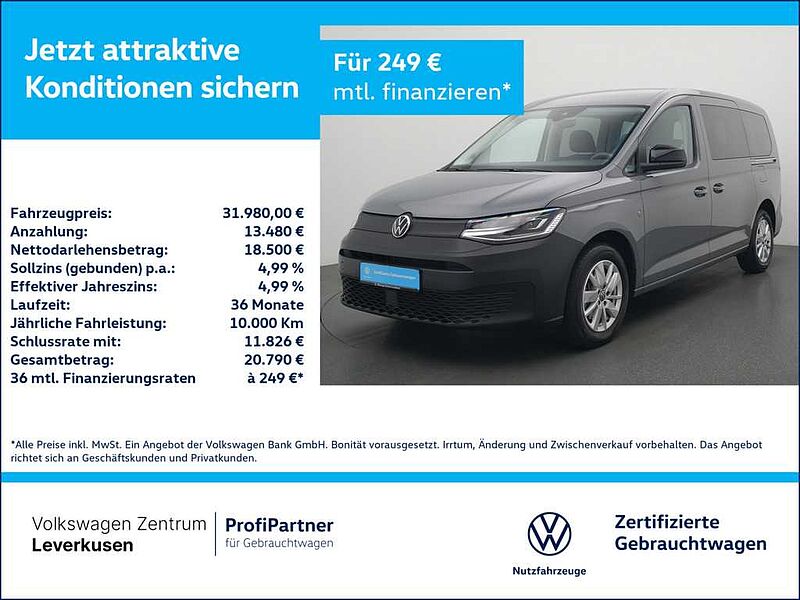 Volkswagen Caddy Maxi Lang 7-SITZER NAVI AHK KAM LED PDC