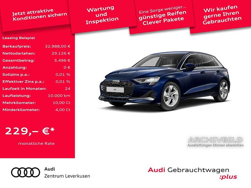 Audi A3 Sportback LED B&O HUD SHZ NAVI PDC