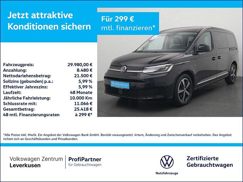 Volkswagen Caddy Maxi Style 7-SITZER VIRT LED KAM SHZ